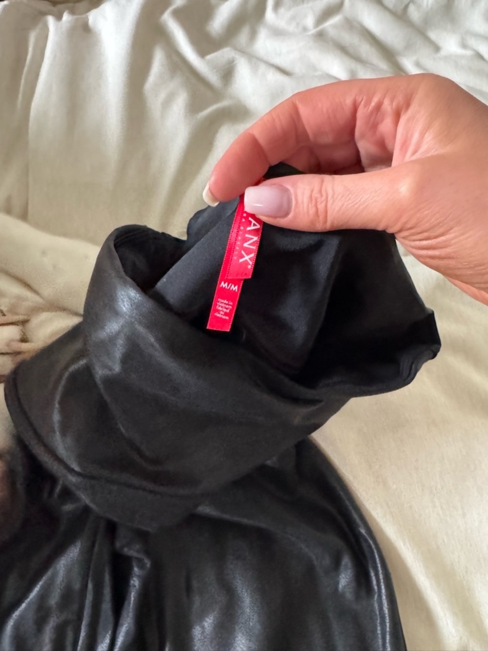 Black Faux Leather leggings SPANX
